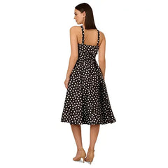 Adrianna Papell Womens Polka Dot Fit and Flare Dress, Classic and Playful Style for Special Occasions