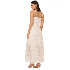 Adrianna Papell Women's Sequined Lace Gown, Perfect for Glamorous Events, Ivory