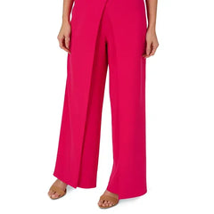 Adrianna Papell Women's Rosette One Shoulder Jumpsuit for Elegant and Modern Sophistication, Geranium