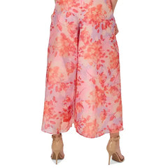 Adrianna Papell Womens Floral Organza Jumpsuit, Elegant Modern Style for Special Occasions, Periwinkle/Coral Multi
