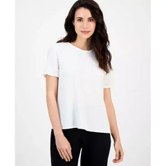 Anne Klein Womens Short Sleeve Blouse, Stylish Lightweight Top for Office or Casual Wear