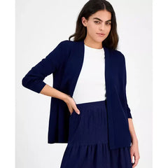 Anne Klein Womens Newport Kissing Front Cardigan, Lightweight Elegant Layering Sweater