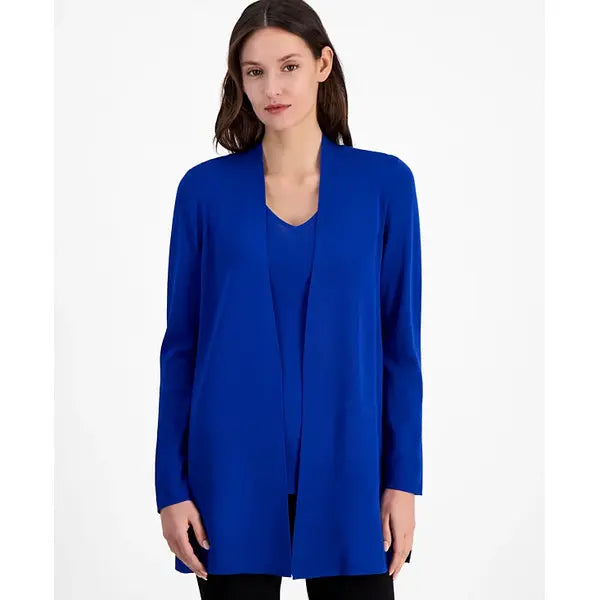 Anne Klein Womens Napa Fine Rib Pocket Cardigan, Cozy Stylish Layer for Casual or Office Wear