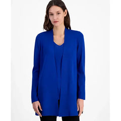 Anne Klein Womens Napa Fine Rib Pocket Cardigan, Cozy Stylish Layer for Casual or Office Wear