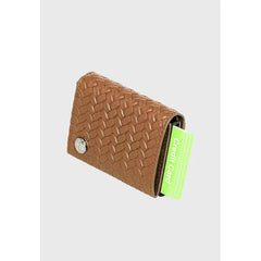 Furniq UK Men's Genuine Leather Weave Pattern Trifold Card Holder