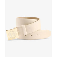 Giani Bernini Logo Plaque Buckle Faux Leather Belt - Natural