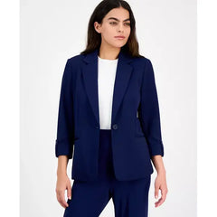 Anne Klein Petite Cool Crepe Single Button Jacket, Lightweight Polished Office Style