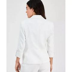 Anne Klein One Button Roll Tab Sleeve Blazer, Regular and Petite Fit