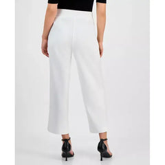 Anne Klein Petite Tie Waist Wide Leg Cropped Pants, Stylish Comfortable Fit for Everyday Wear