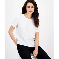 Anne Klein Womens Short Sleeve Blouse, Classic Lightweight Top for Work or Casual