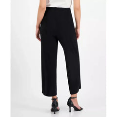 Anne Klein Petite Mid Rise Cropped Wide Leg Pants, Comfortable Stylish Everyday Wear