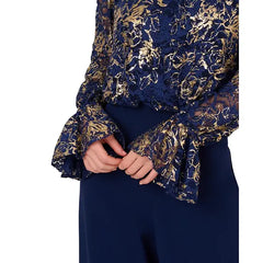 Adrianna Papell Womens Off The Shoulder Lace and Crepe Jumpsuit, Stylish Evening or Special Occasion Outfit