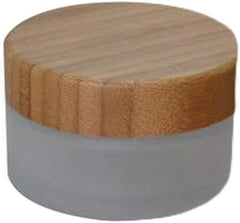 SYBL 1Pcs 100ml/100g/3.3oz Empty Refillable Frosted Glass Cream Bottles Cosmatic Makeup Sample Packing Storage Vial Pots Jars with Environmental Bamboo Lid