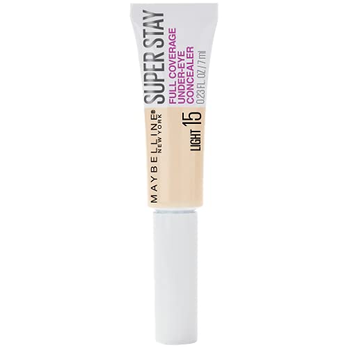 Maybelline New York Super Stay Full Coverage, Under-eye Concealer Liquid Makeup For Up to 24h Wear, with Paddle Applicator, Light - 5ml