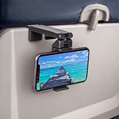 Mirfa, Universal Airplane in Flight Phone Mount. Handsfree Phone Holder for Desk with Multi-Directional Dual 360 Degree Rotation. Pocket Size Travel Essential Accessory for Flying.