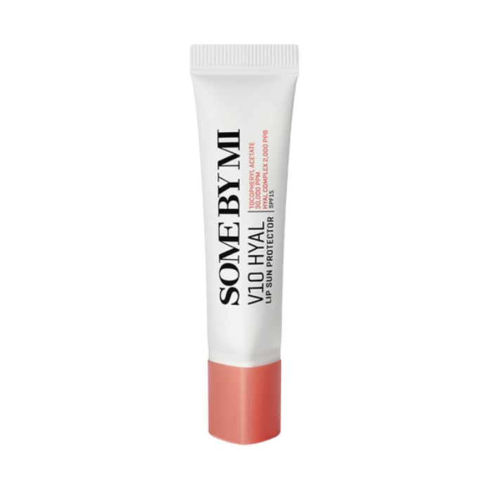 Some By Mi V10 HYAL SPF15 Lip Sun Protector Rosy Shade | 7ml | Lightweight And Non-Sticky Formula | Perfect For Daily Use | Keeps Dry And Chapped Lips Protected And Moisturized