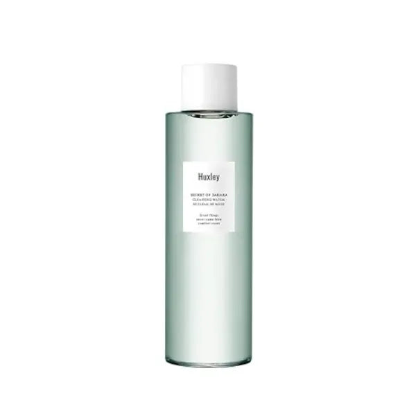 Huxley Secret of Sahara Cleansing Water Be Clean, Be Moist Korean Makeup Remover & Cleansing Water for First Cleanse, Gentle Hydrating Wipe Off Cleanser 300 mL