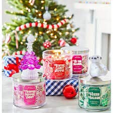 Bath & Body Works and Peach Bellini 3 Wick Scented Candle 411g - with Essential Oils