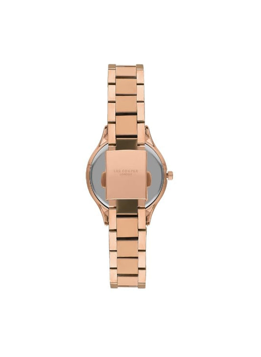 Lee Cooper Women's Y120 Movement Watch, Analog Display and Metal Strap - LC07113.420, Rose Gold