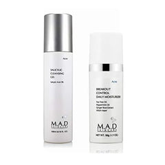 M.A.D Skincare Anti-Acne Duo Set - Salicylic Cleansing Gel - Breakout Control Daily Moisturizer