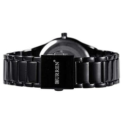 CURREN Herren-Armbanduhren, klassisch, schwarz/silber, Stahlband, Quarz, Analog-Armbanduhr mit Datum fr Mann - Black