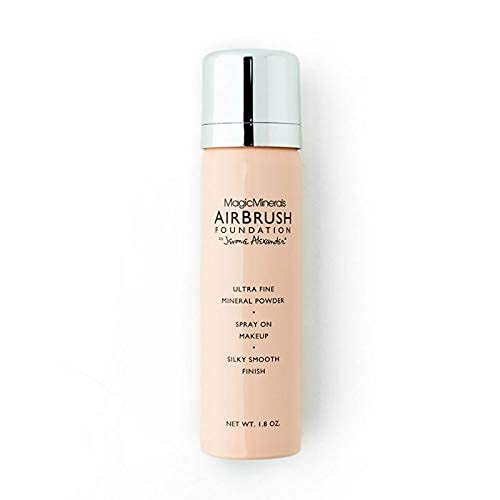 Jerome Alexander MagicMinerals AirBrush Foundation, Spray Makeup with Skincare Active Ingredients, Ultra-Light, Buildable, Full Coverage Formula (Bright Medium)