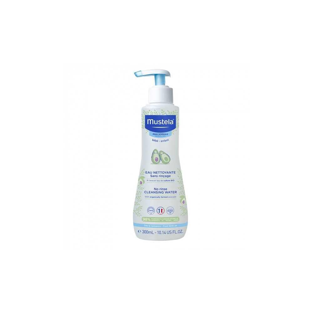 Mustela Baby Cleansing Water - No-Rinse Micellar Water - with Natural Avocado for Baby's Face, Body & Diaper - 300ml