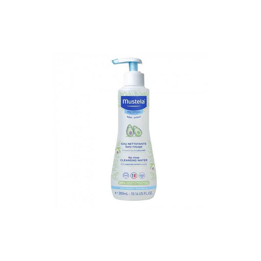 Mustela Baby Cleansing Water - No-Rinse Micellar Water - with Natural Avocado for Baby's Face, Body & Diaper - 300ml