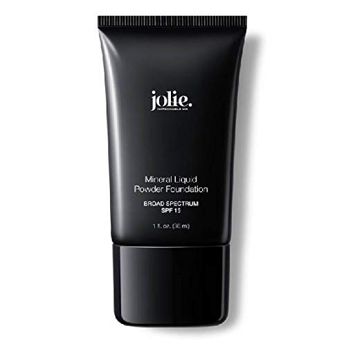 Jolie Liquid Powder Mineral Foundation, Super Silky Hydrating Oil-Free, Sunscreen & Primer-Vitamins A, C&E, For All Skin Types(Soft Tan)