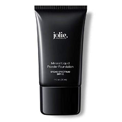 Jolie Liquid Powder Mineral Foundation, Super Silky Hydrating Oil-Free, Sunscreen & Primer-Vitamins A, C&E, For All Skin Types(Soft Tan)