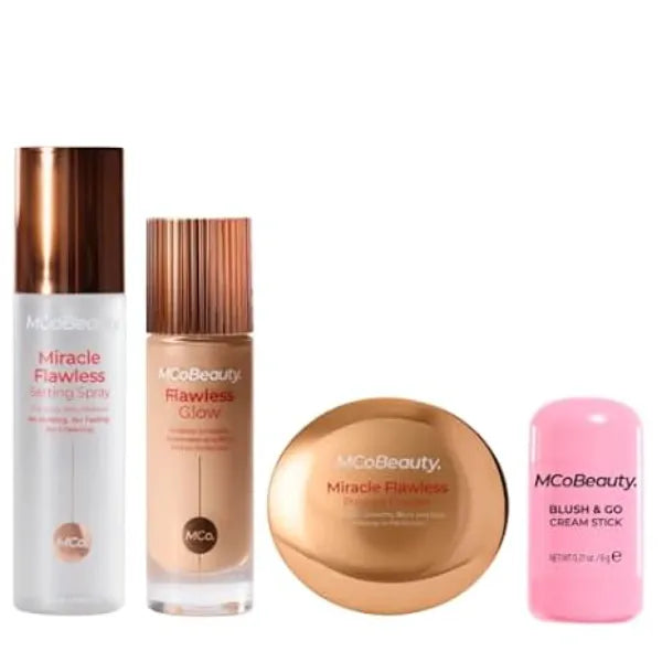 MCoBeauty Setting Spray, Powder, Glow Filter & Blush Set Baby Pink