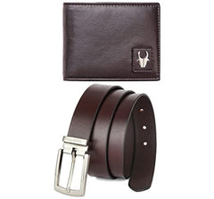 WildHorn® RFID Protected Genuine Leather Wallet & Gift Combo for Men - GIFTBOX001-BROWN
