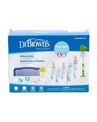 Dr. Brown's Natural Flow First Year Feeding Set, Bottle, Pacifiers, Brush