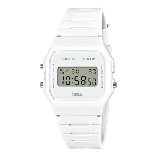 Casio Women's Digital Quartz Watch with Plastic Strap F-91WB-7AEF, White, Strap