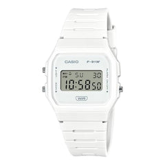 Casio Women's Digital Quartz Watch with Plastic Strap F-91WB-7AEF, White, Strap