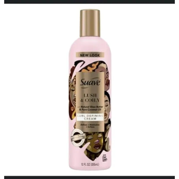 Suave Professionals for Natural Hair Shea Butter and Coconut Oil for Wavy to Curly Hair Paraben free and Dye free Hair Cream, 12 oz