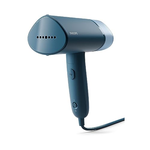 PHILIPS 3000 Series Handheld Steamer, Compact & Foldable, Ready to Use in ˜30 Seconds, 1000W, up to 20g/min, No Ironing Board Needed, Blue (STH3000/20)