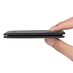 WILLIAMPOLO Men's Wallets Genuine Leather Thin Wallet Men Short Credit Card Holder Small Front Pocket Money Clips Bifold Slim Purse with ID Window - Brown
