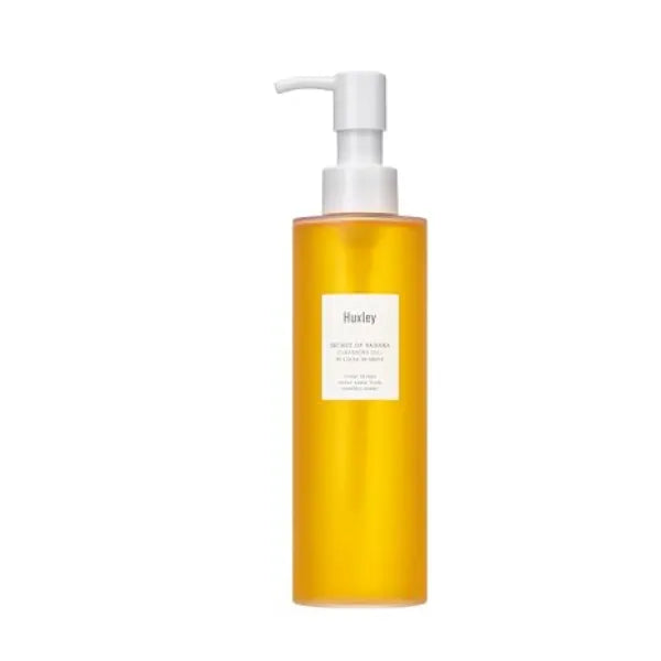 Huxley Secret of Sahara Cleansing Oil Be Clean Be Moist, Korean Oil Cleanser Makeup Remover, Quick Rinse Double Cleanse First Step, Sunscreen Removal 200ml