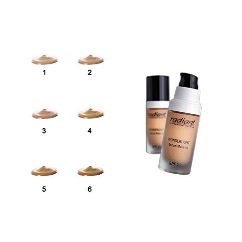 Radiant Professional Wonderlight Serum Liquid Foundation for Makeup Kit - Alternative to Bronzer Powder - Color Corrector & Under Eye Concealer - Matte Eyeshadow Base - 1.01 oz - Cream Beige (02)