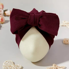 PATPAT Baby / Toddler Solid Bowknot Hat light brick red
