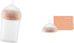 BORRN Baby Bottle with Medium Flow Nipple, 100% BPA Free Silicone,Two Piece Design Baby Feeding Bottle | 240ml