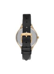 Lee Cooper Women's 2035 Movement Watch, Analog Display and Leather Strap - LC07567.177, Black