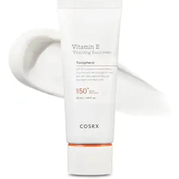 COSRX Vitamin E Vitalizing Face Sunscreen SPF 50, 1.69 fl oz, SPF Moisturizer, Lightweight under Makeup, Korean Skin Care, Korean Sunscreen for Face
