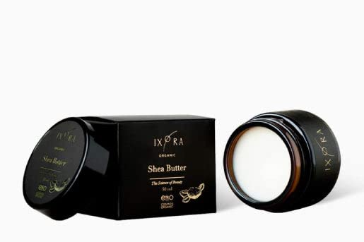 Ixora Certified Organic Shea Butter - Ultra Healing for All Skin Types - Intensely nourishing and moisturizing your skin - 50ml
