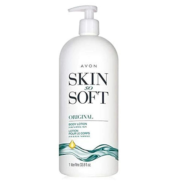 Avon Skin So Soft Original Bonus-Size Body Lotion with Jojoba Oil, Lightweight Moisturizing Lotion for Normal to Dry Skin, Fresh Scent, 33.8 fl oz