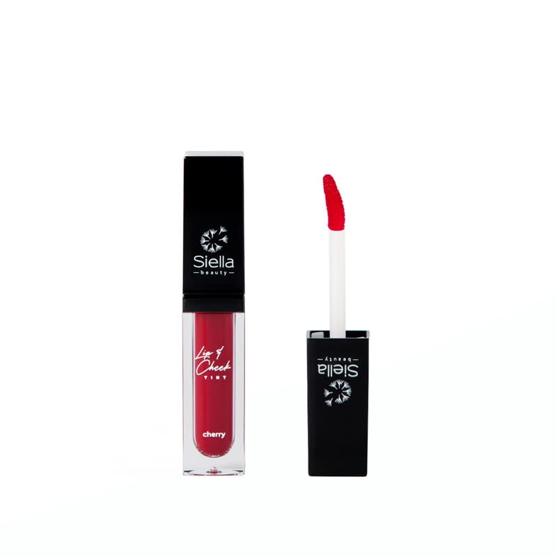 Siella Beauty Lip and cheek tint Cherry Nourishes Hydrates Dry Chapped Lips, Blush for Women Made In Italy