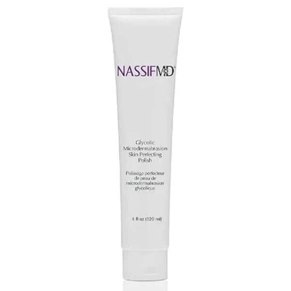 NassifMD Glycolic Microdermabrasion Skin Perfecting Polish, 10% Glycolic Acid Peel, Smooths Skin Texture and Brightens Skin Tone, 4oz