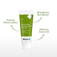 The Derma Co Oil-Free Daily Face Moisturizer With Hyaluronic Acid, Ceramides & Multivitamins for Non-Greasy & Hydrated Skin - 100g Prolonged Moisturization | Strengthens Skin Barrier