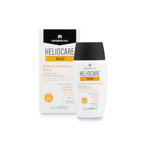 Heliocare 360 Mineral Tolerance Fluid SPF50,	Hypo-allergenic protection with silky texture and UV protection for radiant skin- 50ml